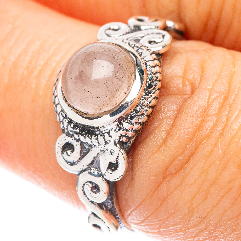 Rose Quartz Dainty Ring Size 6.5 (925 Sterling Silver) R5879