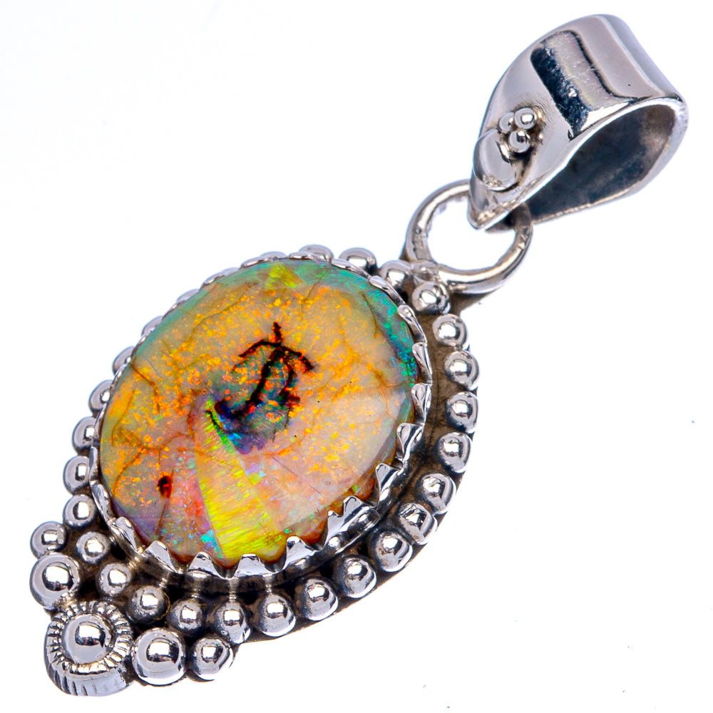 Rare Sterling Opal Pendant 1 1/4" (925 Sterling Silver) P39987