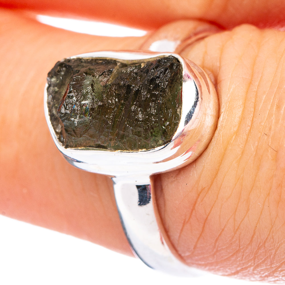 Rare Moldavite Ring Size 7 (.925 Sterling Silver)