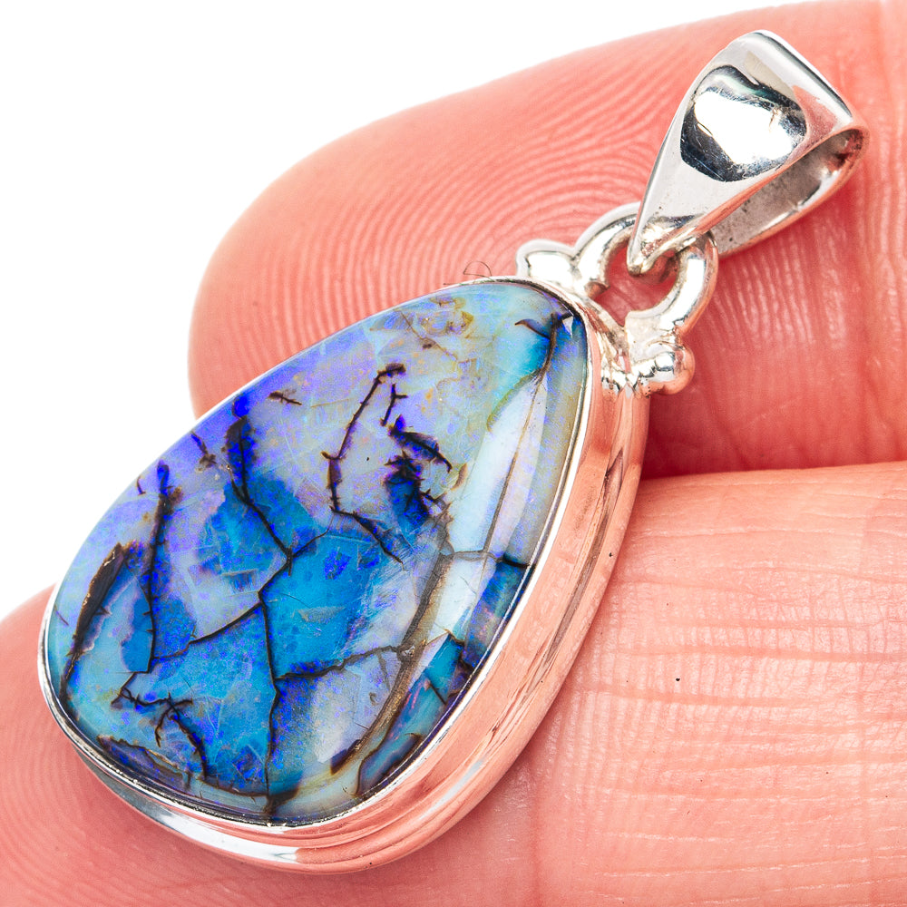 Rare Sterling Opal 925 Sterling Silver Pendant 1 1/4" (925 Sterling Silver) P41922