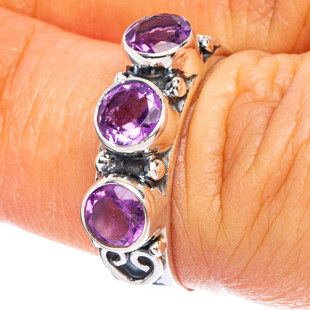 Amethyst 925 Sterling Silver Premium Ring Size 6.75 (925 Sterling Silver) R6570