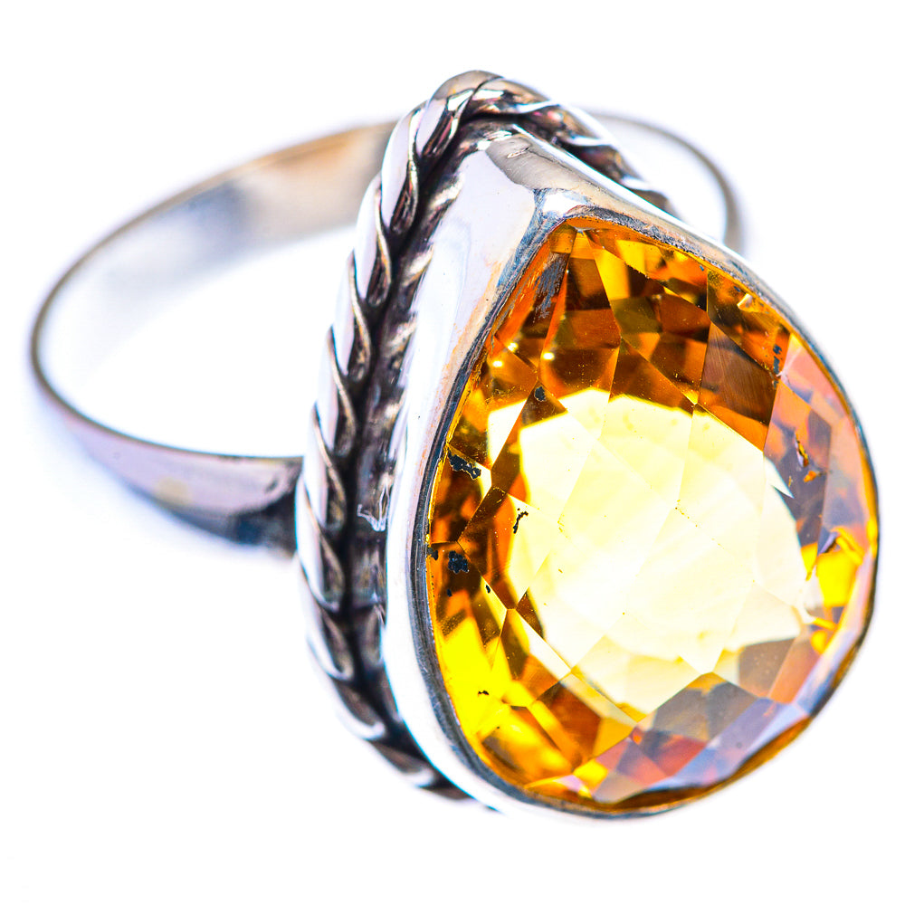 Faceted Citrine Ring Size 8.75 (925 Sterling Silver) RING140121