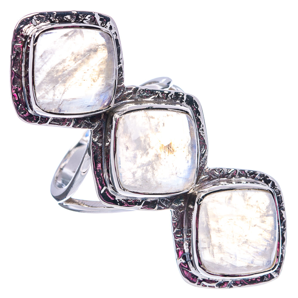 Signature Rainbow Moonstone Ring Size 6.75 (.925 Sterling Silver)