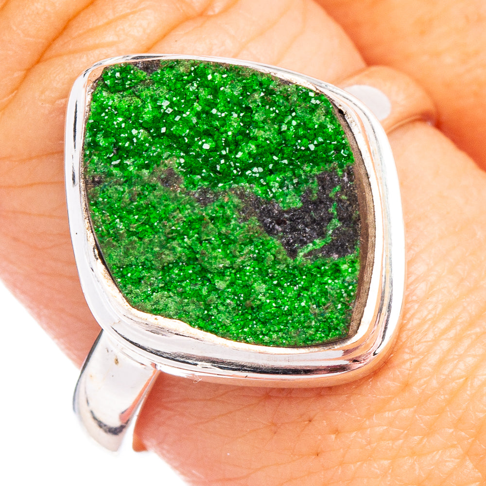 Rare Uvarovite Garnet Ring Size 10 (.925 Sterling Silver)