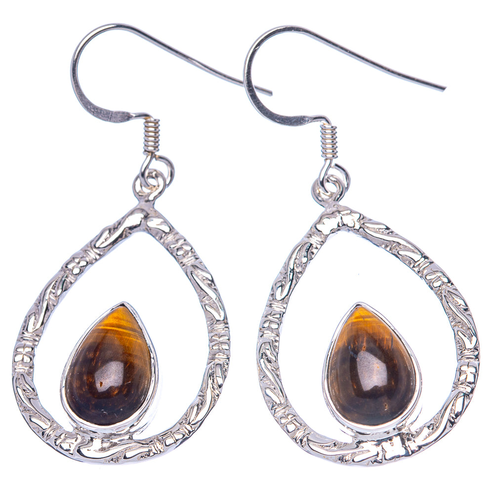 Asc Premium Tiger Eye Earrings 1 3/4" (925 Sterling Silver) E1333