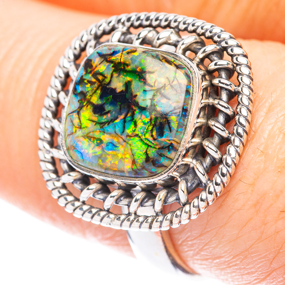 Rare Sterling Opal Ring Size 8 (925 Sterling Silver) R2096