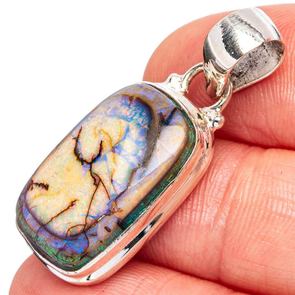 Rare Sterling Opal Pendants 1 3/8" (925 Sterling Silver) P43236