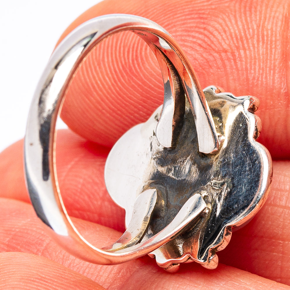Pink Opal Native Style Ring Size 7.75 (.925 Sterling Silver)