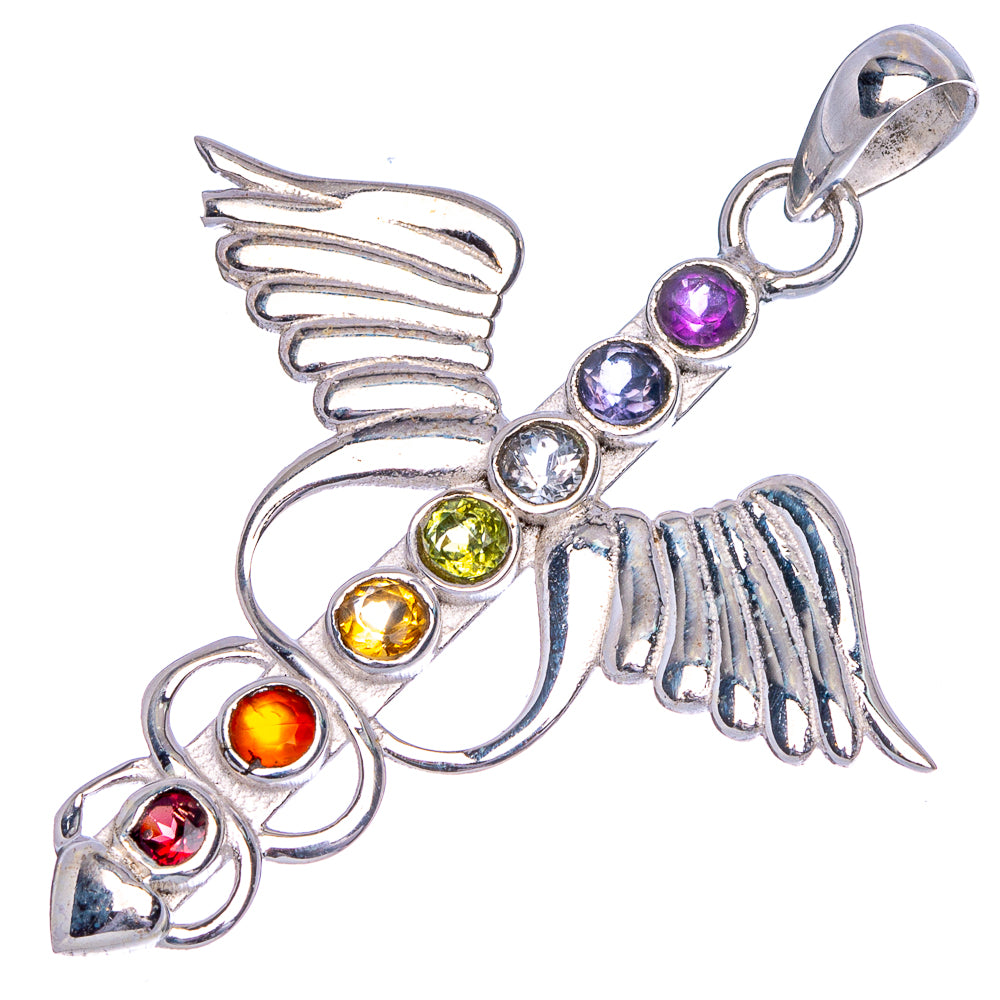 Chakra Wings Pendant 1 7/8" (925 Sterling Silver) P40552