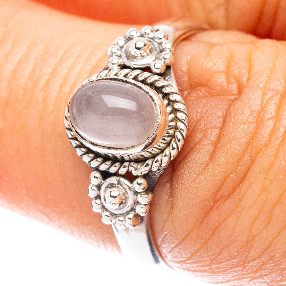 Rose Quartz Dainty Ring Size 6.75 (925 Sterling Silver) R5998