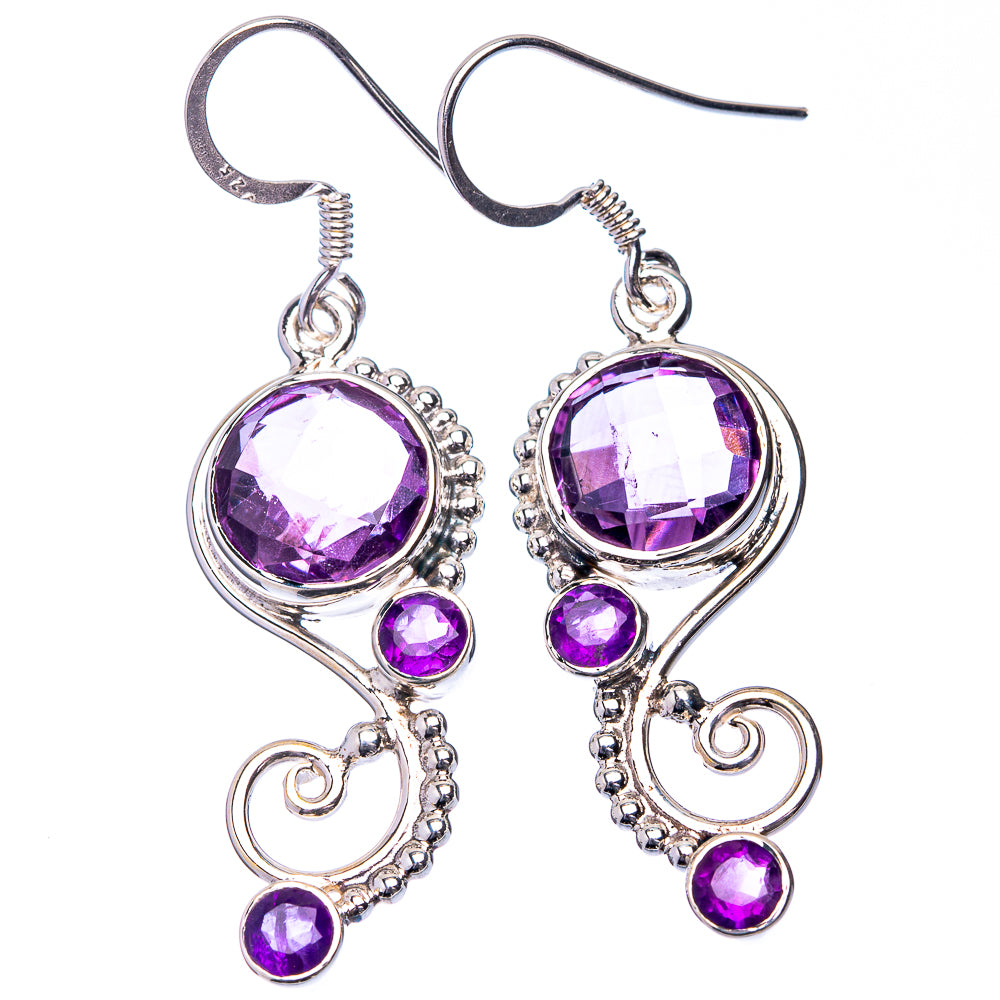 Premium Amethyst Earrings 1 7/8" (925 Sterling Silver) E432351