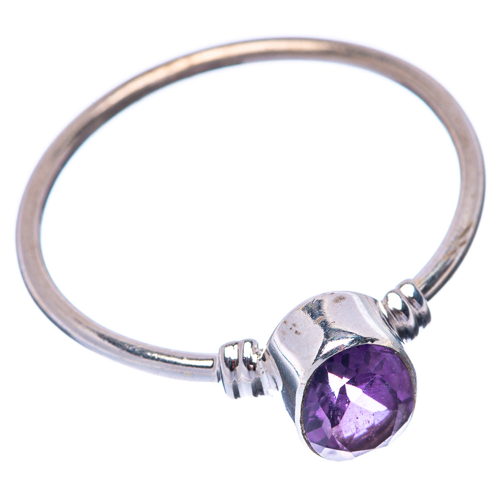 Faceted Amethyst Dainty Ring Size 8.25 (925 Sterling Silver) R145279