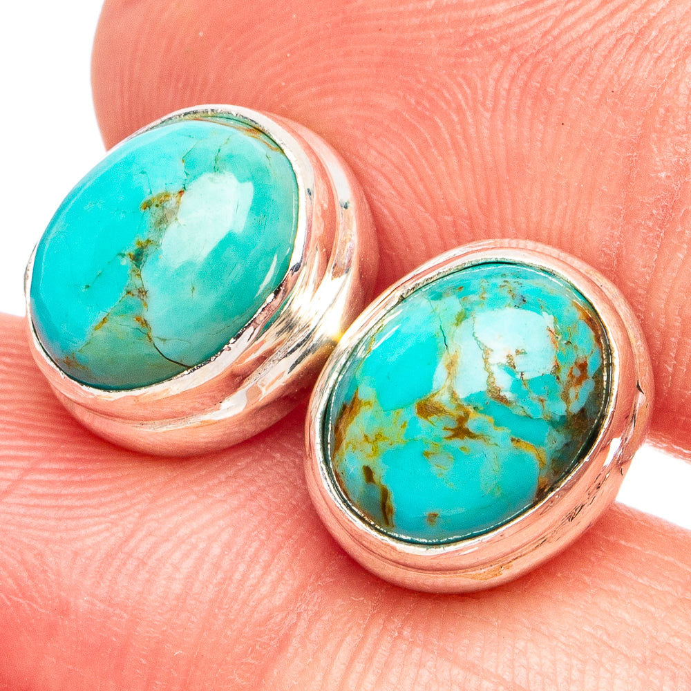 Rare Kingman Turquoise Earrings 1/2" (925 Sterling Silver) E2771