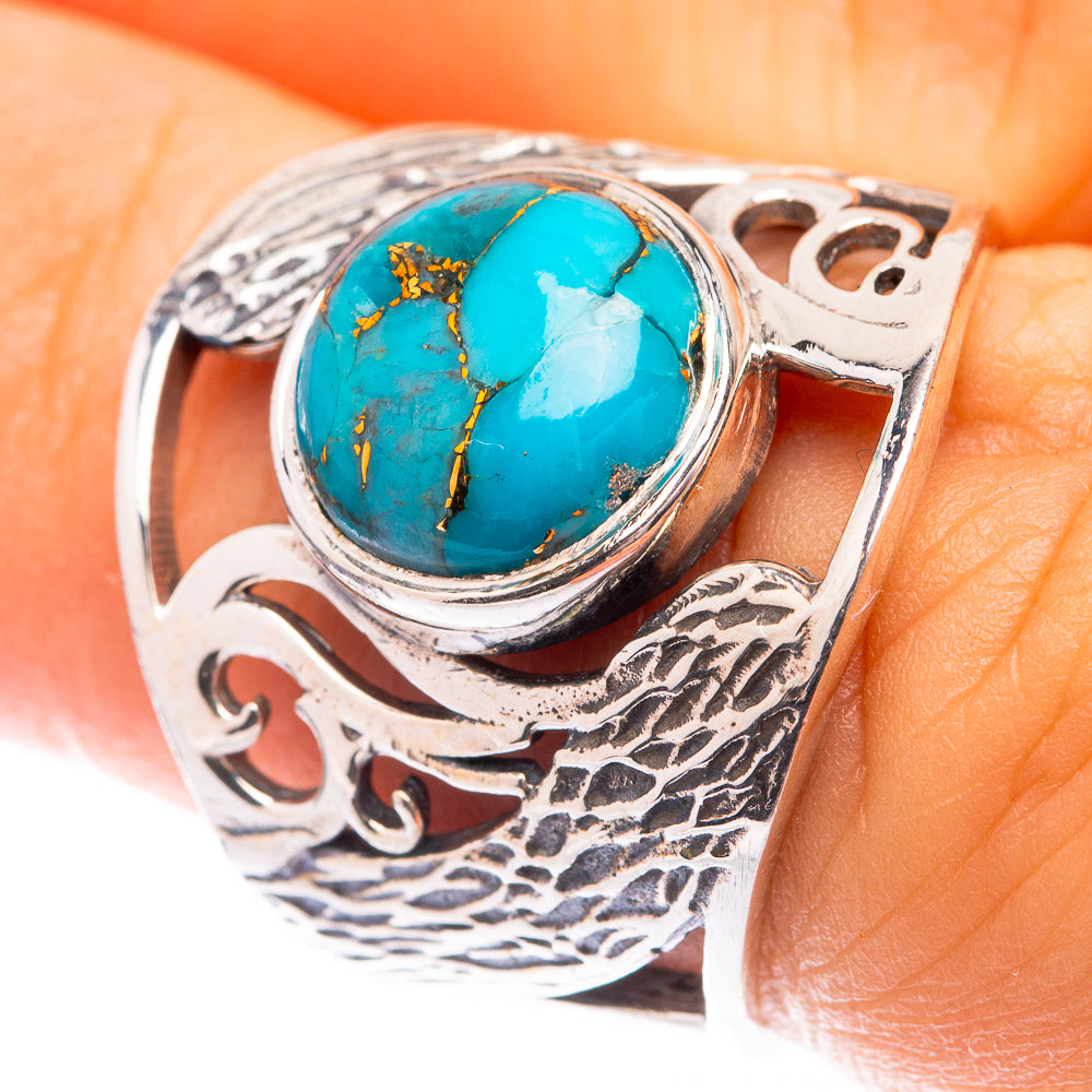 Blue Copper Composite Turquoise Ring Size 6.25 (925 Sterling Silver) R141303
