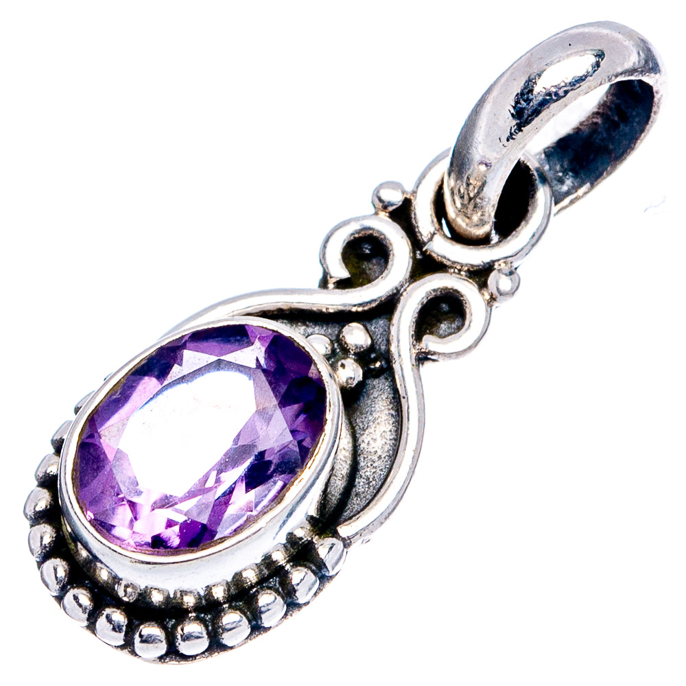 Amethyst Dainty Pendant 7/8" (.925 Sterling Silver)