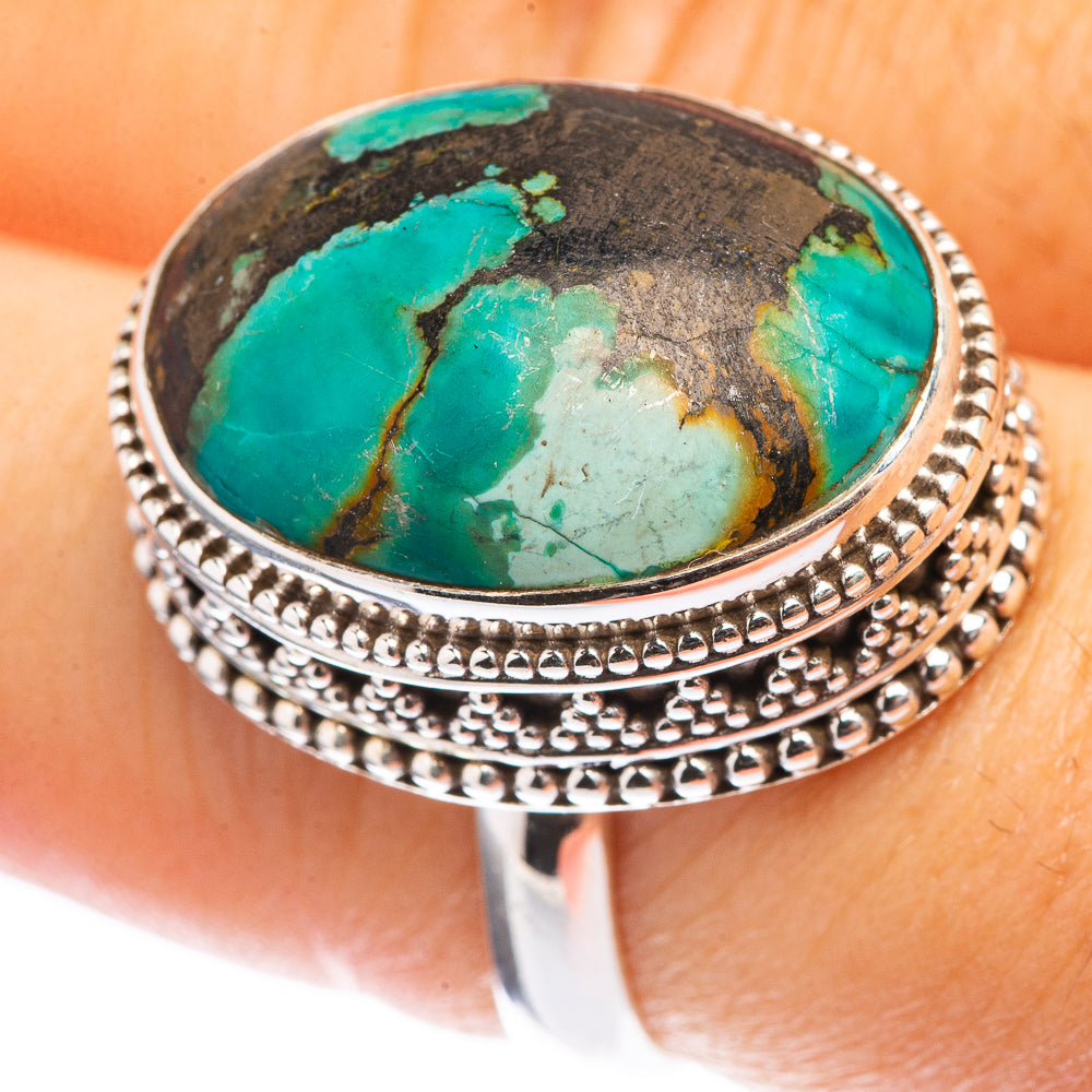 Tibetan Turquoise Ring Size 7 (925 Sterling Silver) R142714