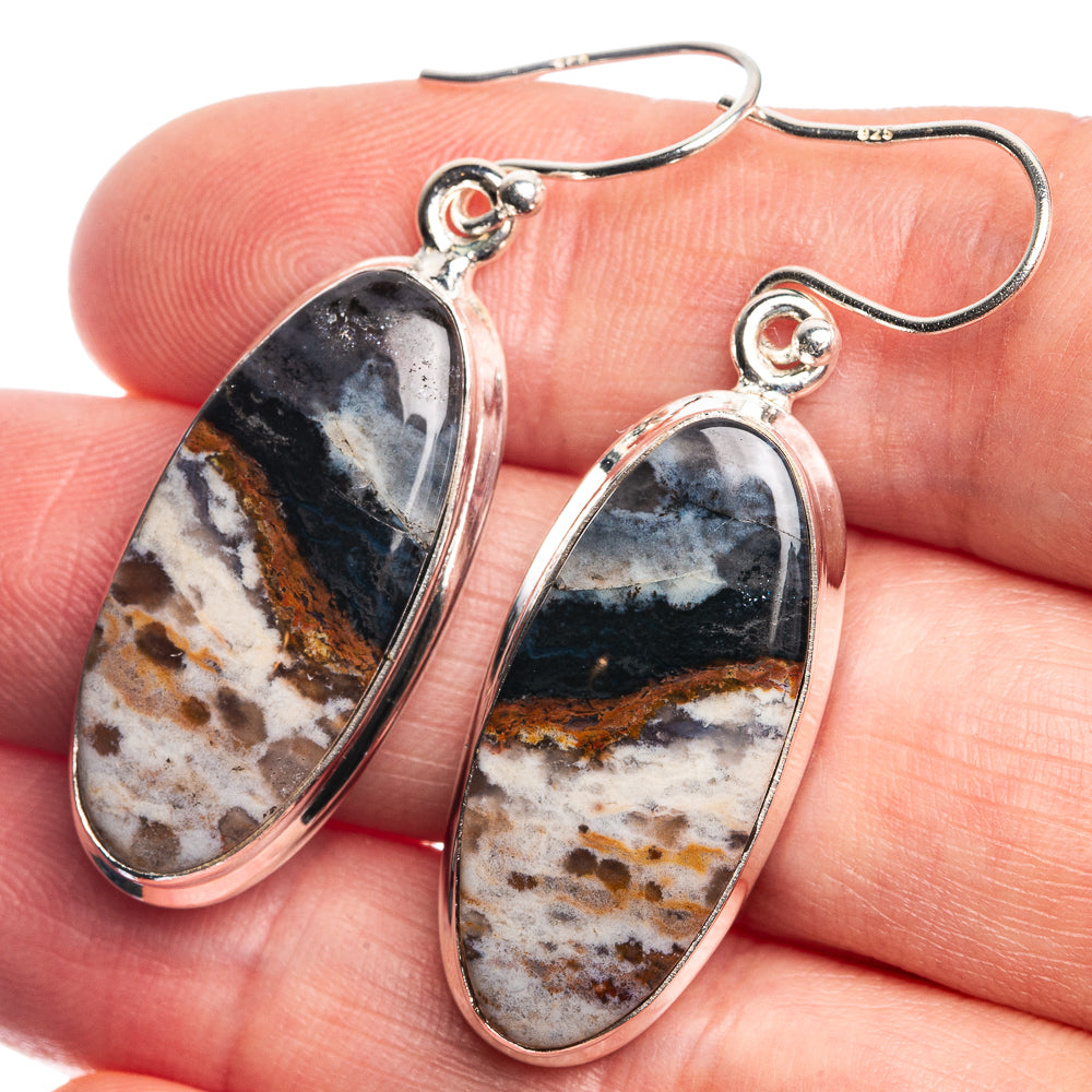 Ocean Jasper 925 Sterling Silver Earrings 1 3/4"