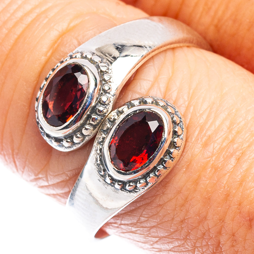 Garnet Ring Size 9 (.925 Sterling Silver)