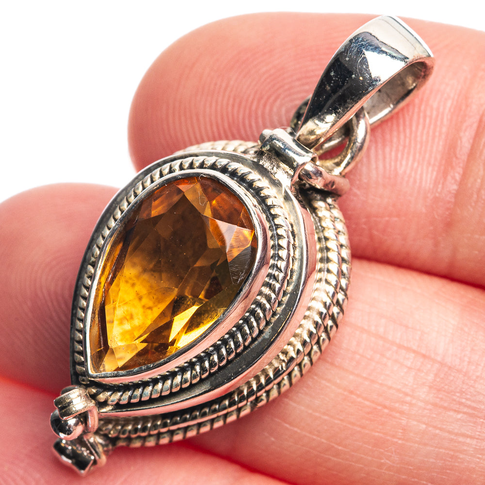 Poison Faceted Citrine Pendant 1 3/8" (925 Sterling Silver) P39059