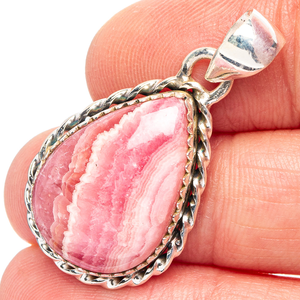 Rhodochrosite Pendant 1 3/8" (.925 Sterling Silver)