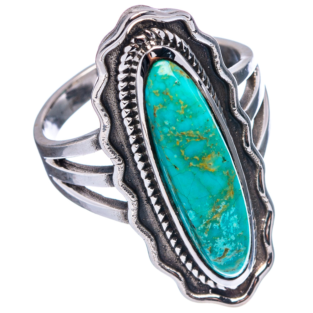 Native Style Royston Turquoise Ring Size 9 (.925 Sterling Silver)