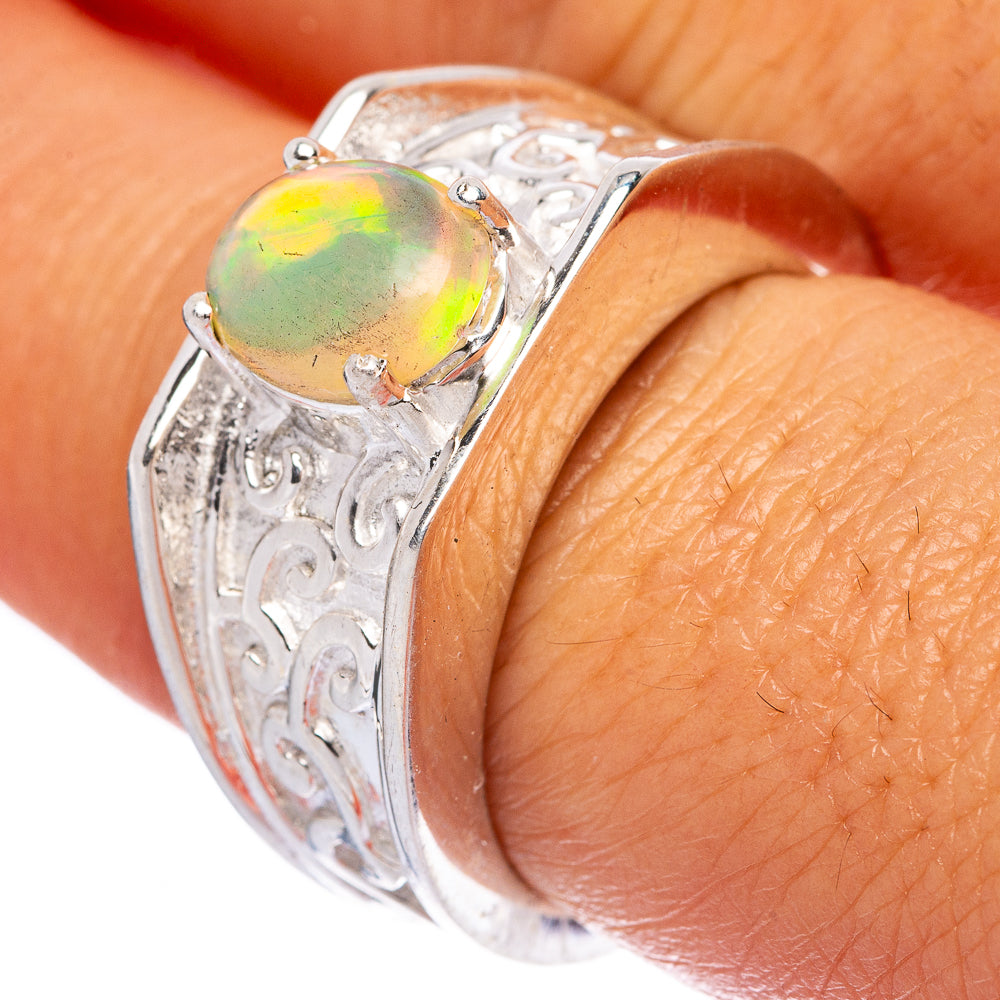 Rare Ethiopian Opal Ring Size 8 (925 Sterling Silver) R146022