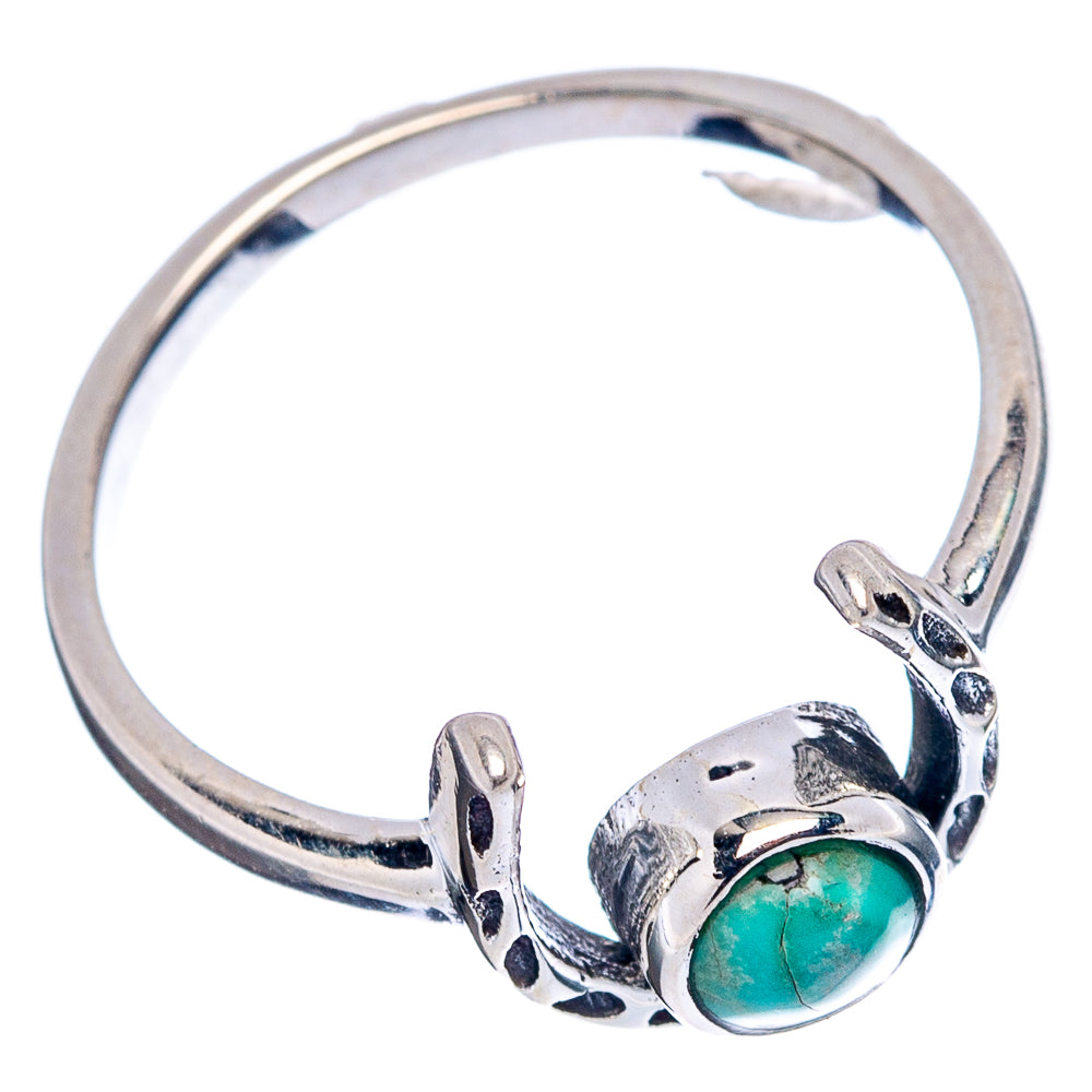 Turquoise Horseshoe Dainty Ring Size 5.5 (.925 Sterling Silver)