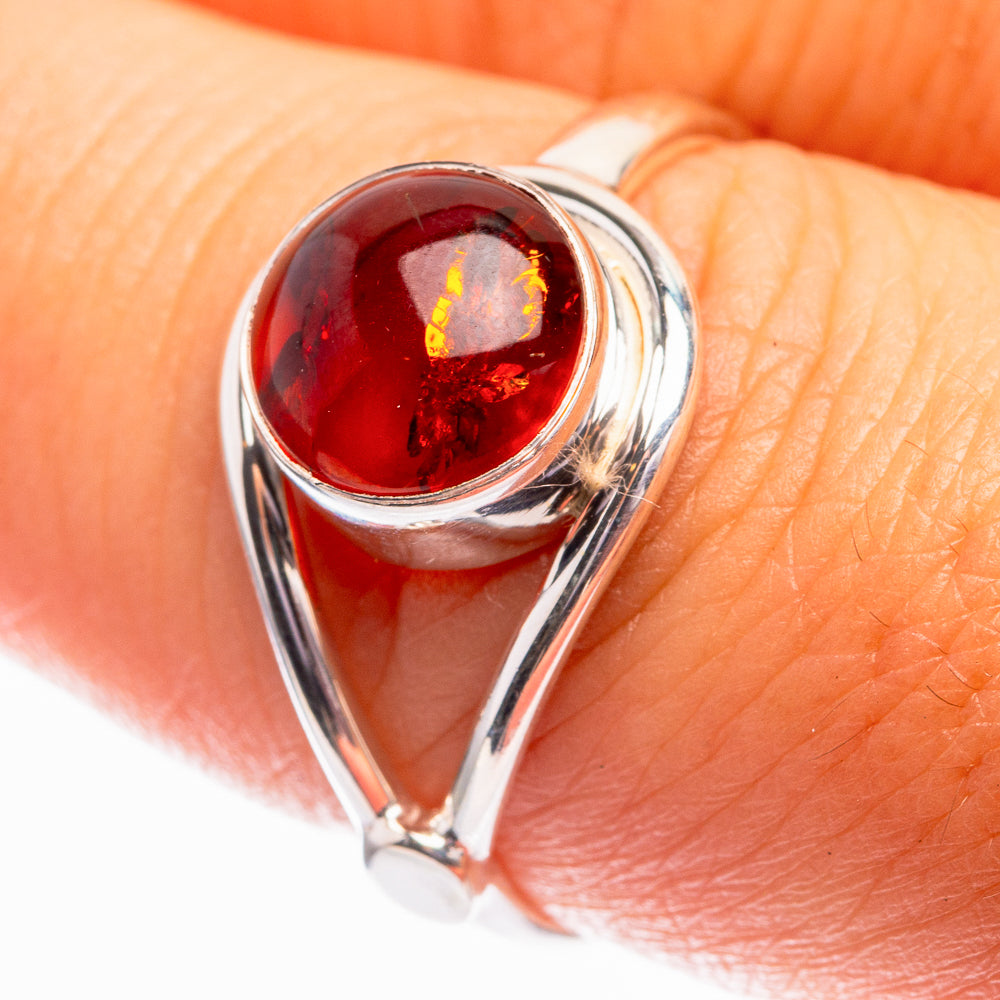 Baltic Amber Ring Size 8.5 (925 Sterling Silver) R142104