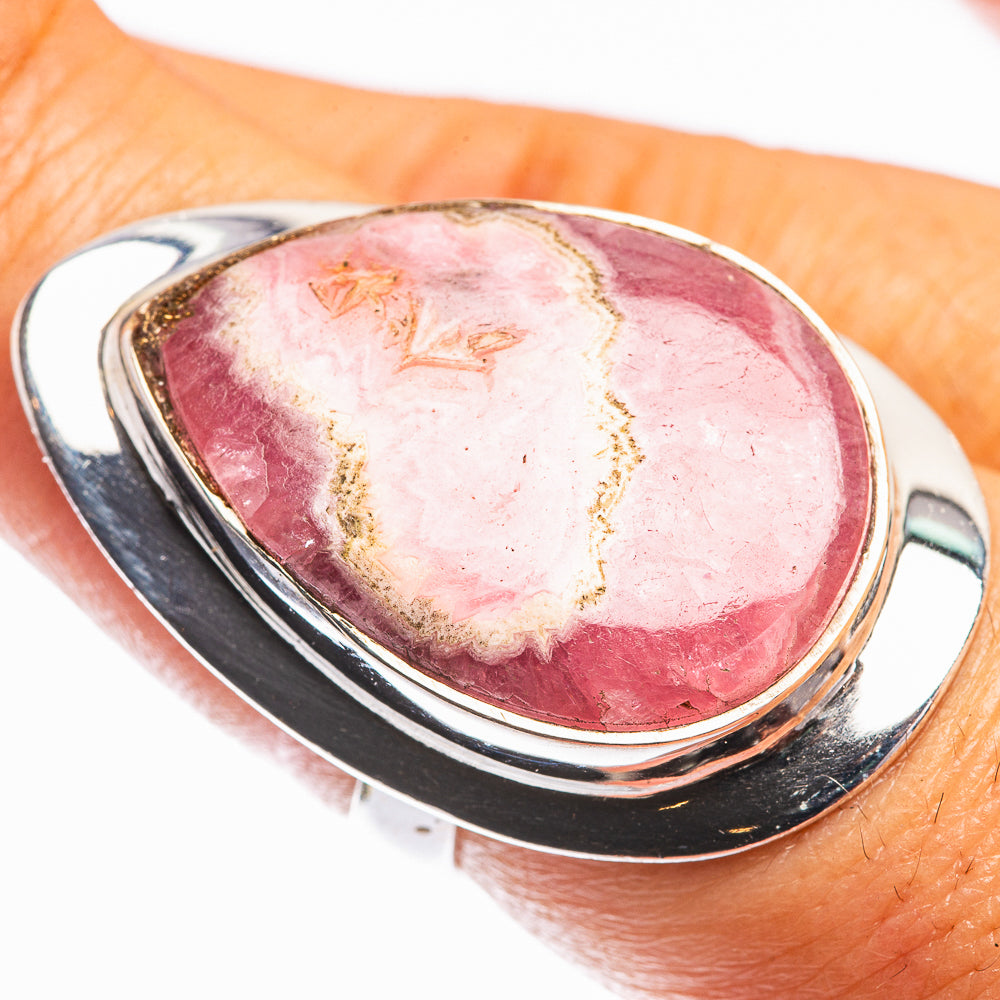 Large Rhodochrosite Ring Size 7.25 (925 Sterling Silver) R142321