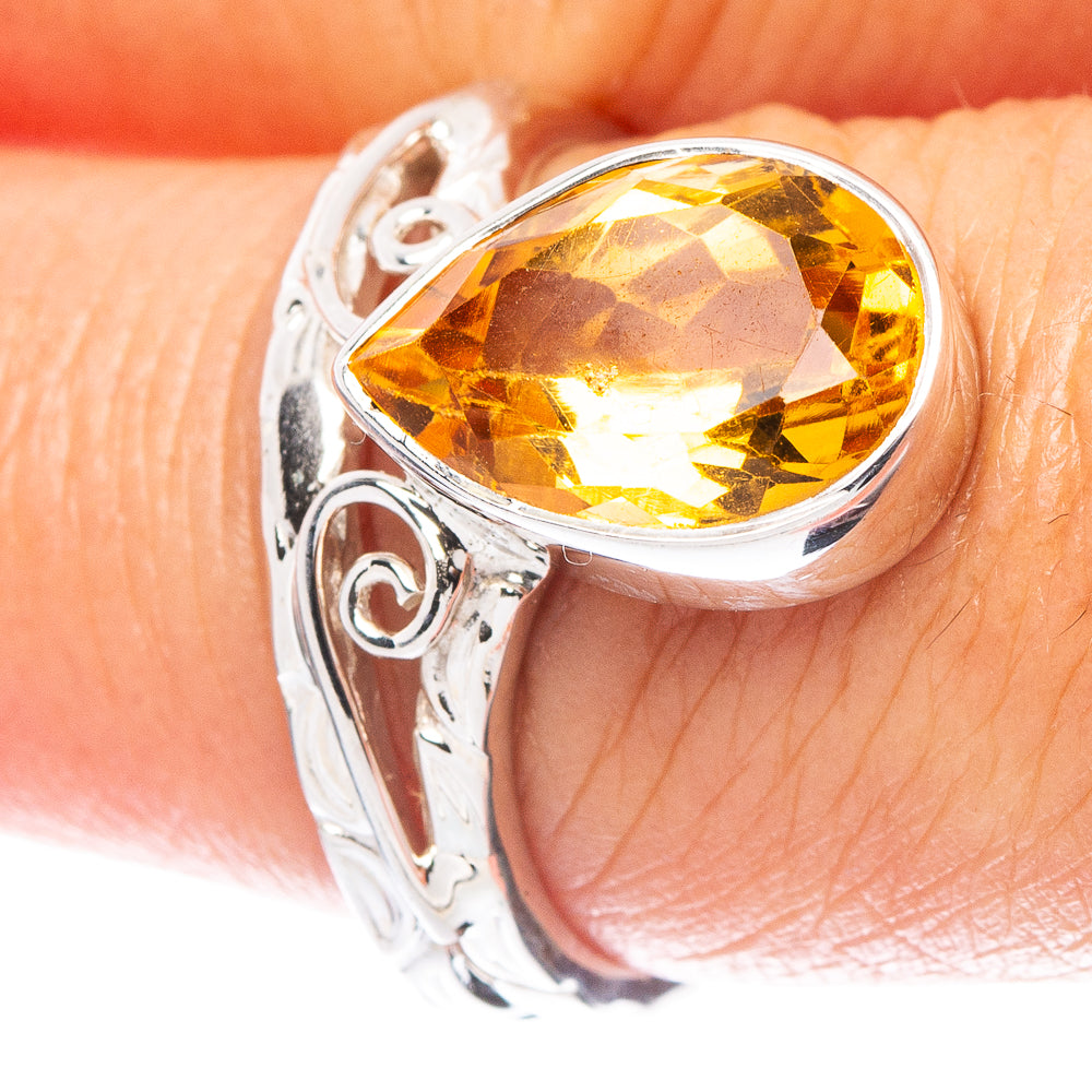 Citrine Ring Size 7.75 (925 Sterling Silver) R6896