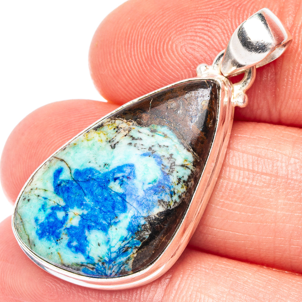 Azurite Pendant 1 5/8" (925 Sterling Silver) P43849