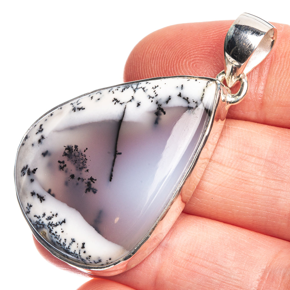 Dendritic Opal 925 Sterling Silver Pendant 1 3/4"