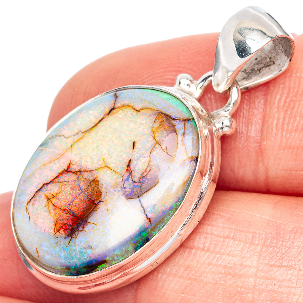 Rare Sterling Opal Pendant 1 1/4" (925 Sterling Silver) P41636