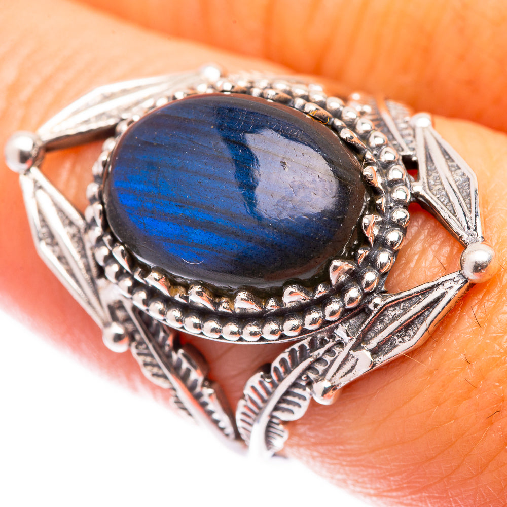 Labradorite Ring Size 7.5 (925 Sterling Silver) R140934
