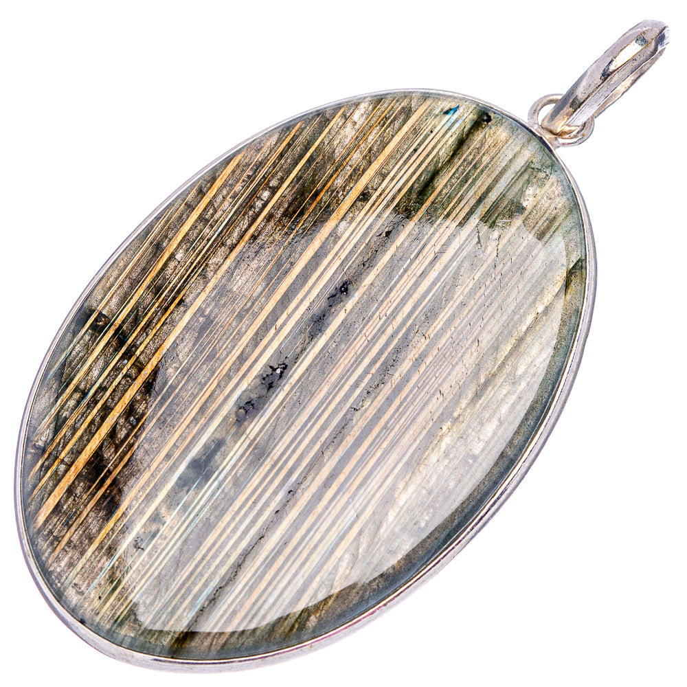 Labradorite Pendant 2 3/8" (Silver Plated)