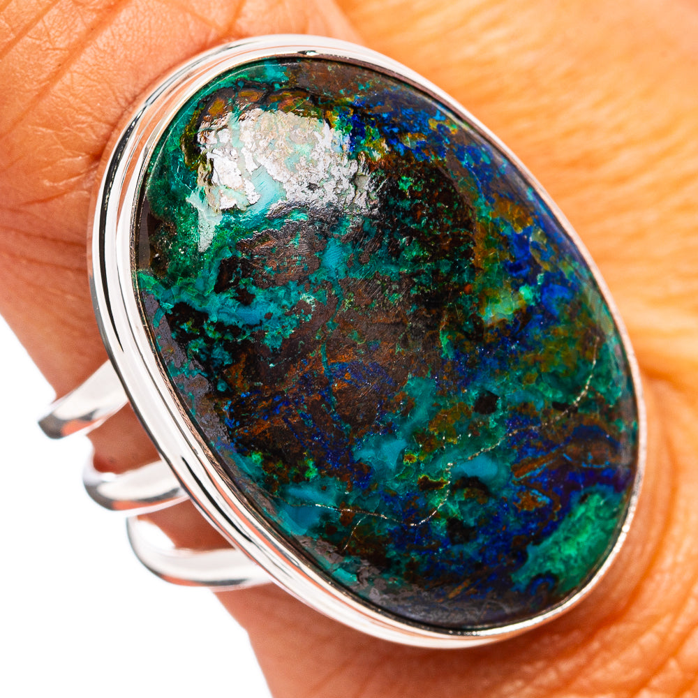 Premium Azurite Malachite Ring Size 9.25 (.925 Sterling Silver)