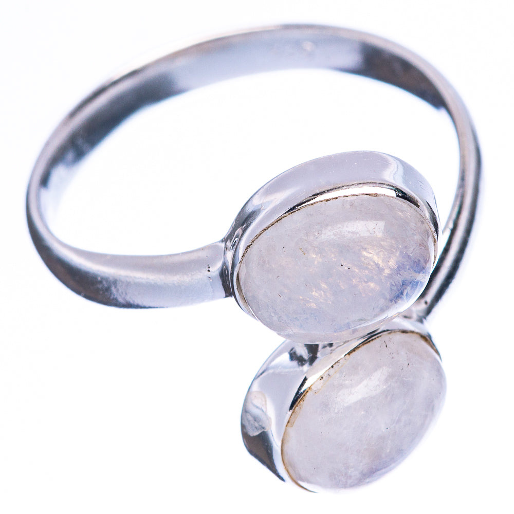 Rainbow Moonstone Dainty Ring Size 7 Adjustable (925 Sterling Silver) R5115
