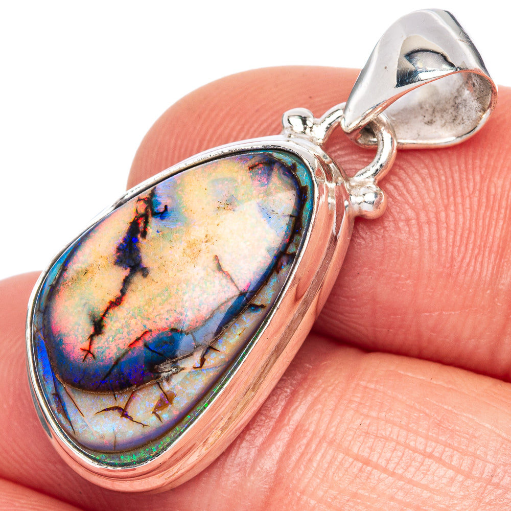 Rare Sterling Opal Pendant 1 1/4" (925 Sterling Silver) P41723