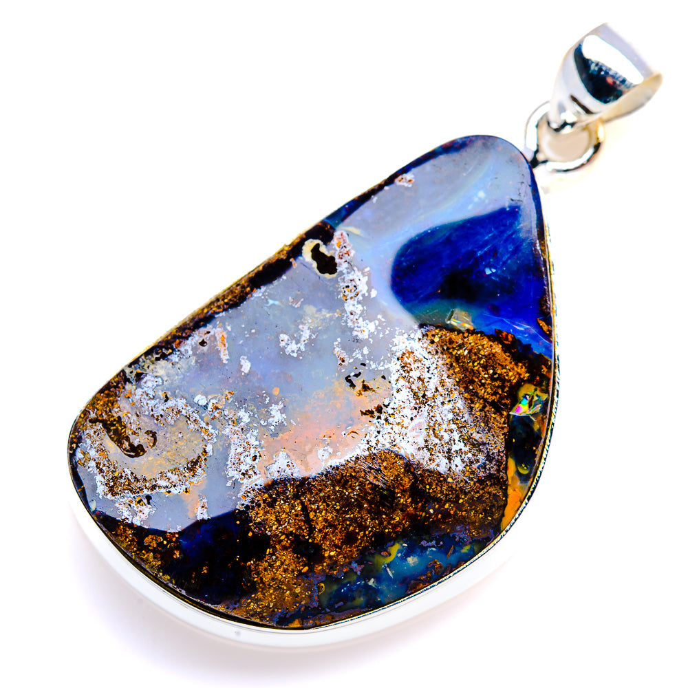 Australian Boulder Opal Pendant 2" (925 Sterling Silver) PD38103