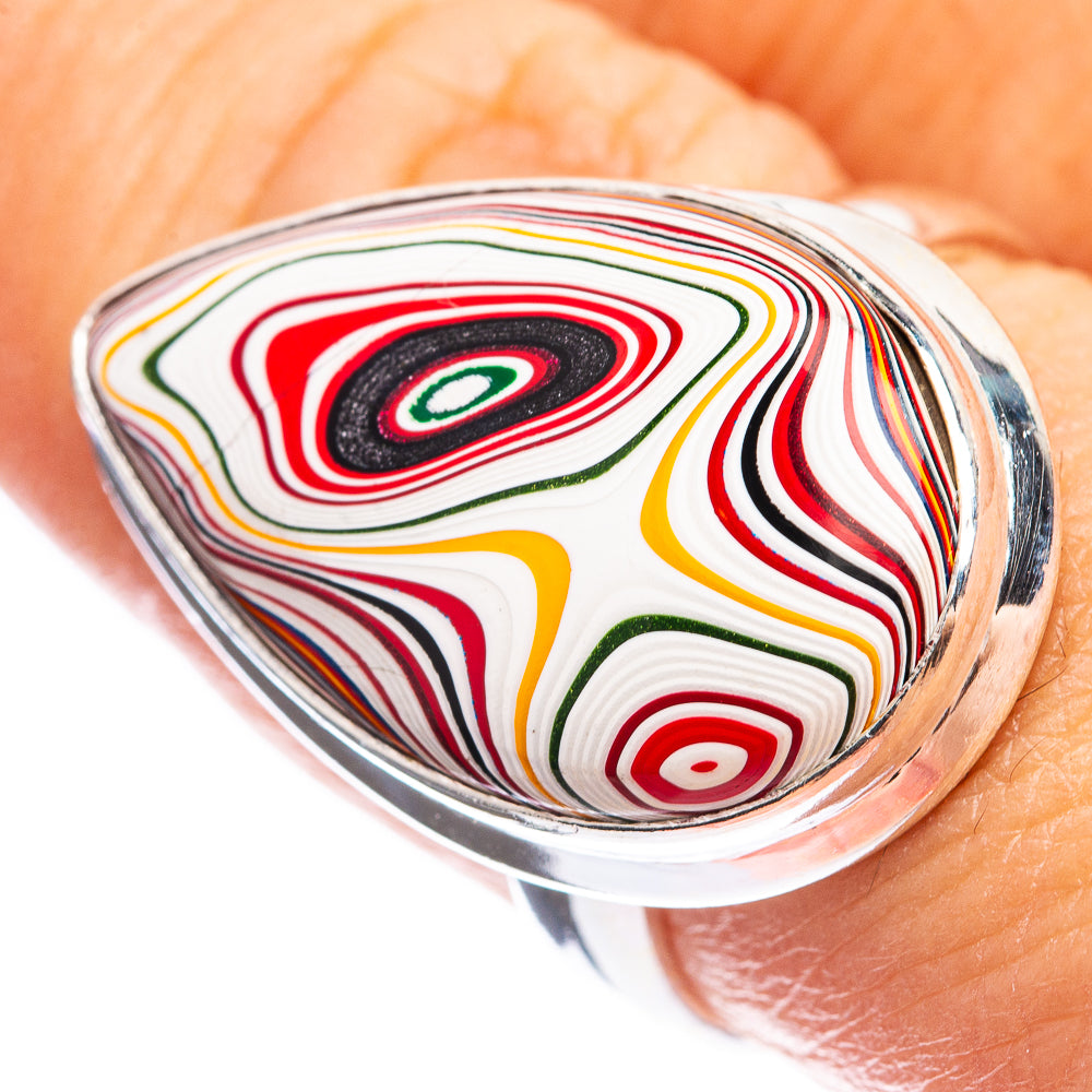 Fordite Ring Size 8.25 (925 Sterling Silver) R142977