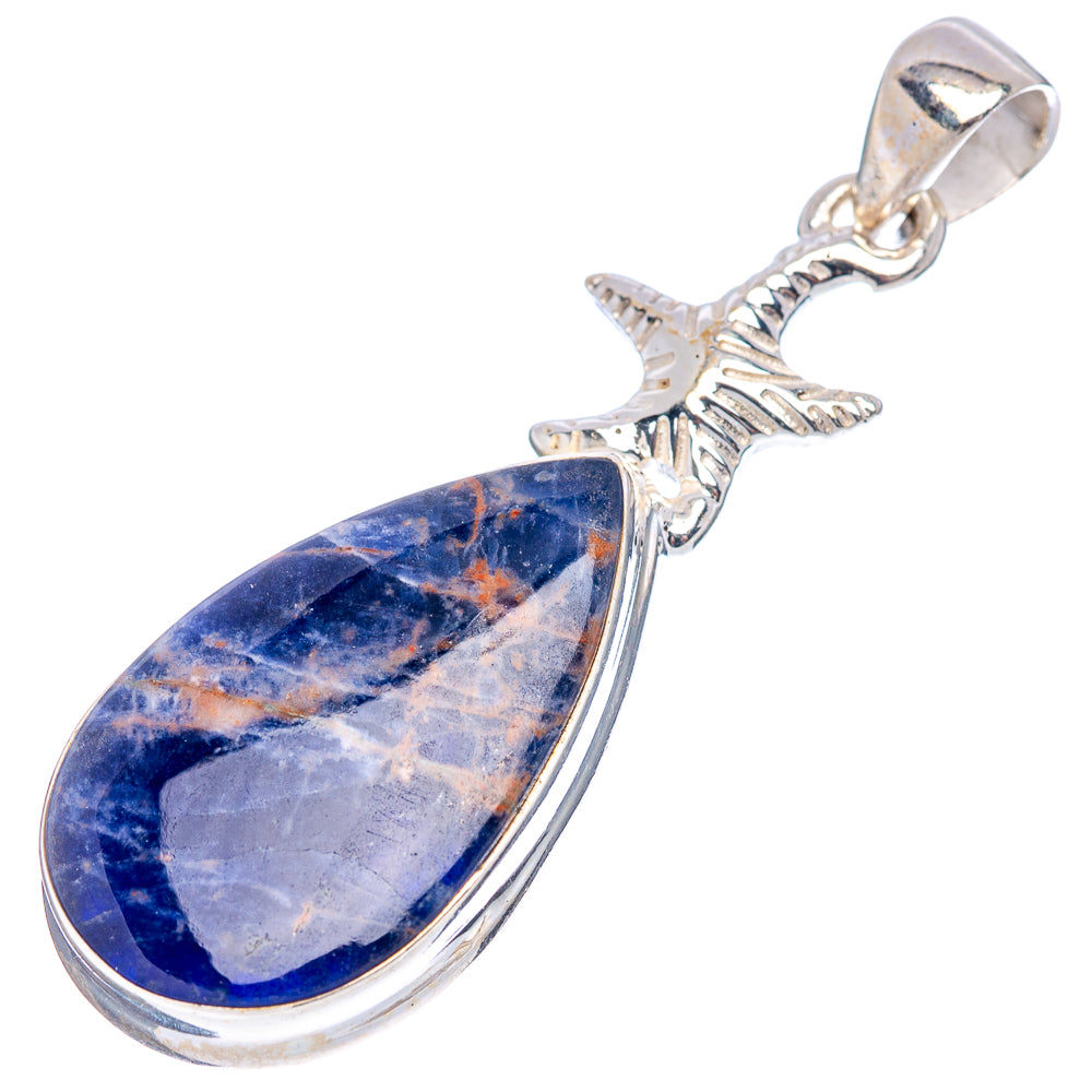 Sodalite Sea star Pendant 1 7/8" (.925 Sterling Silver)