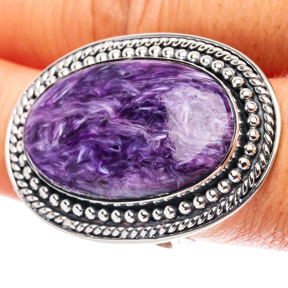 Signature Charoite Ring Size 7.75 (.925 Sterling Silver)