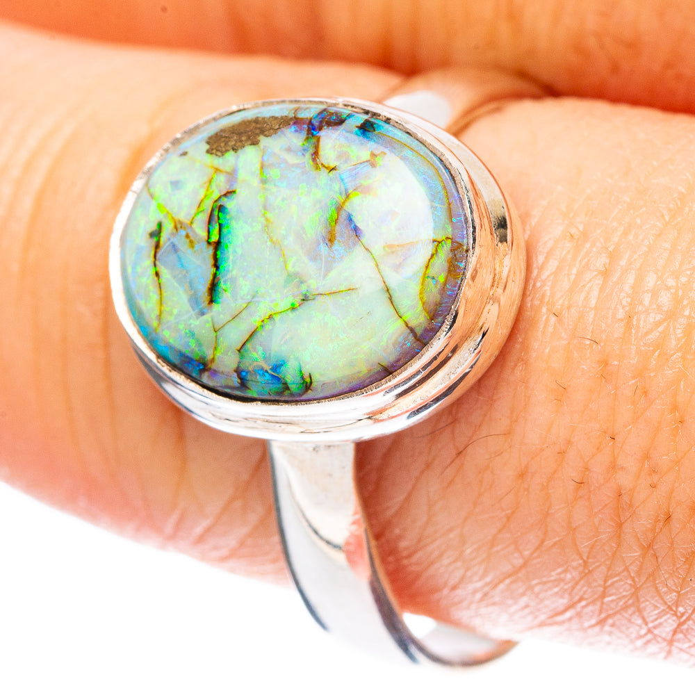 Rare Sterling Opal Ring Size 10 (925 Sterling Silver) R4351