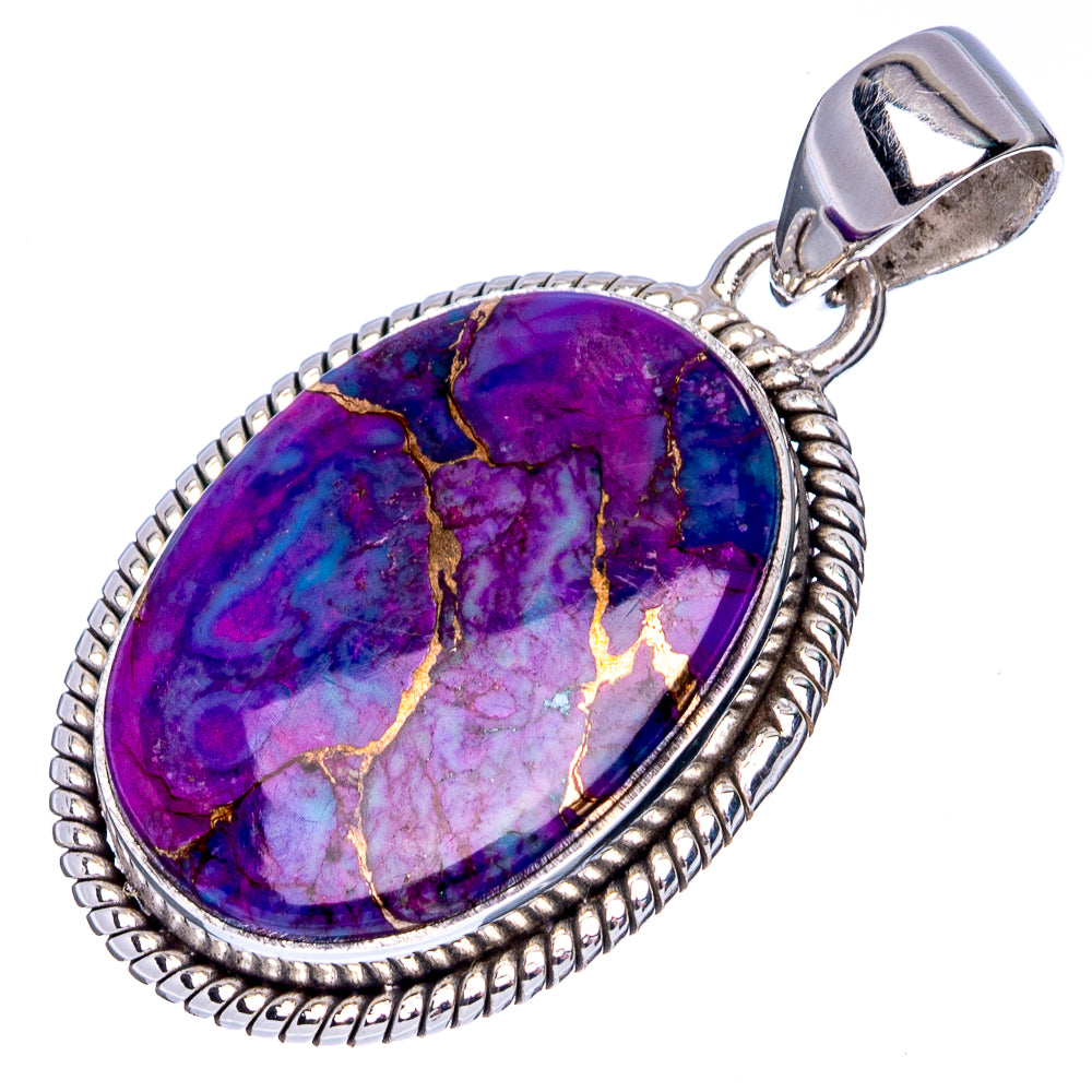 Copper Turquoise Pendant 1 3/8" (925 Sterling Silver) P41350