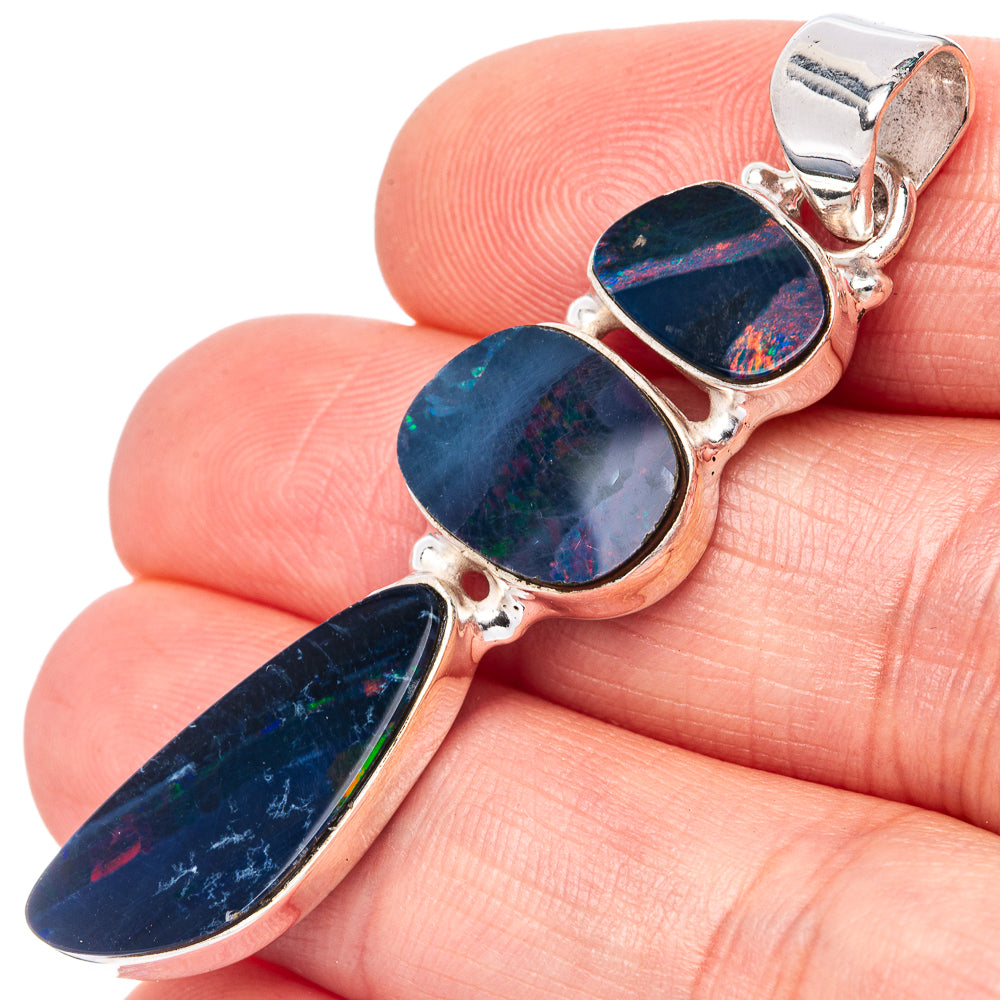 Rare Doublet Opal 925 Sterling Silver Pendant 2 1/8" (925 Sterling Silver) P42640