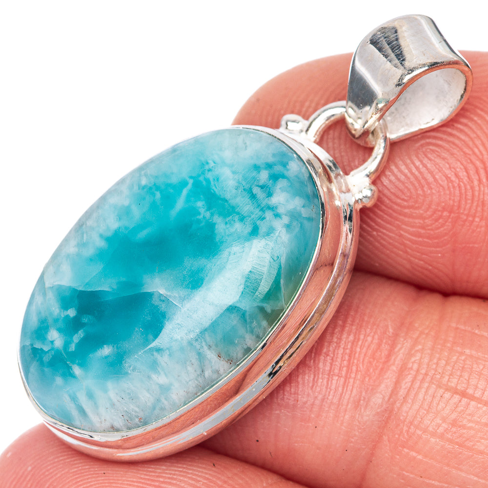Larimar Pendant 1 3/8" (925 Sterling Silver) P40825