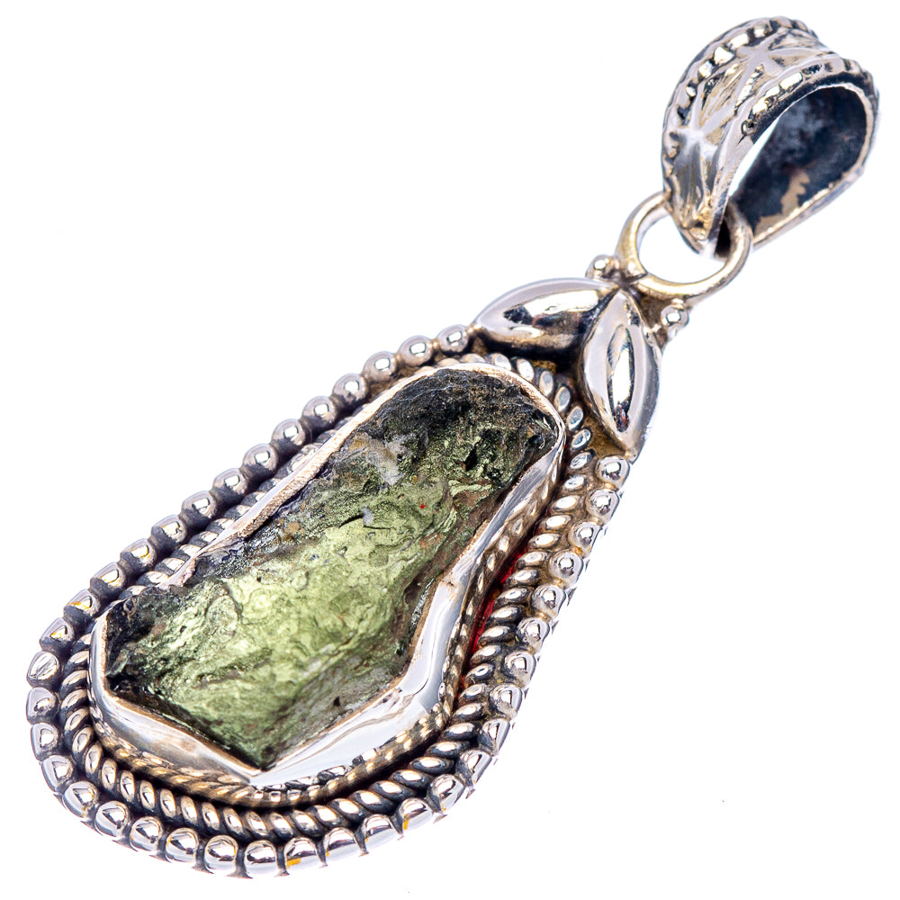 Moldavite Pendant 1 3/8" (.925 Sterling Silver)