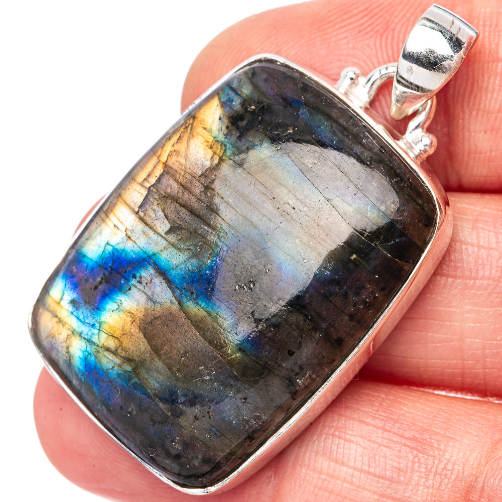 Labradorite 925 Sterling Silver Pendant 1 5/8" (925 Sterling Silver) P42690