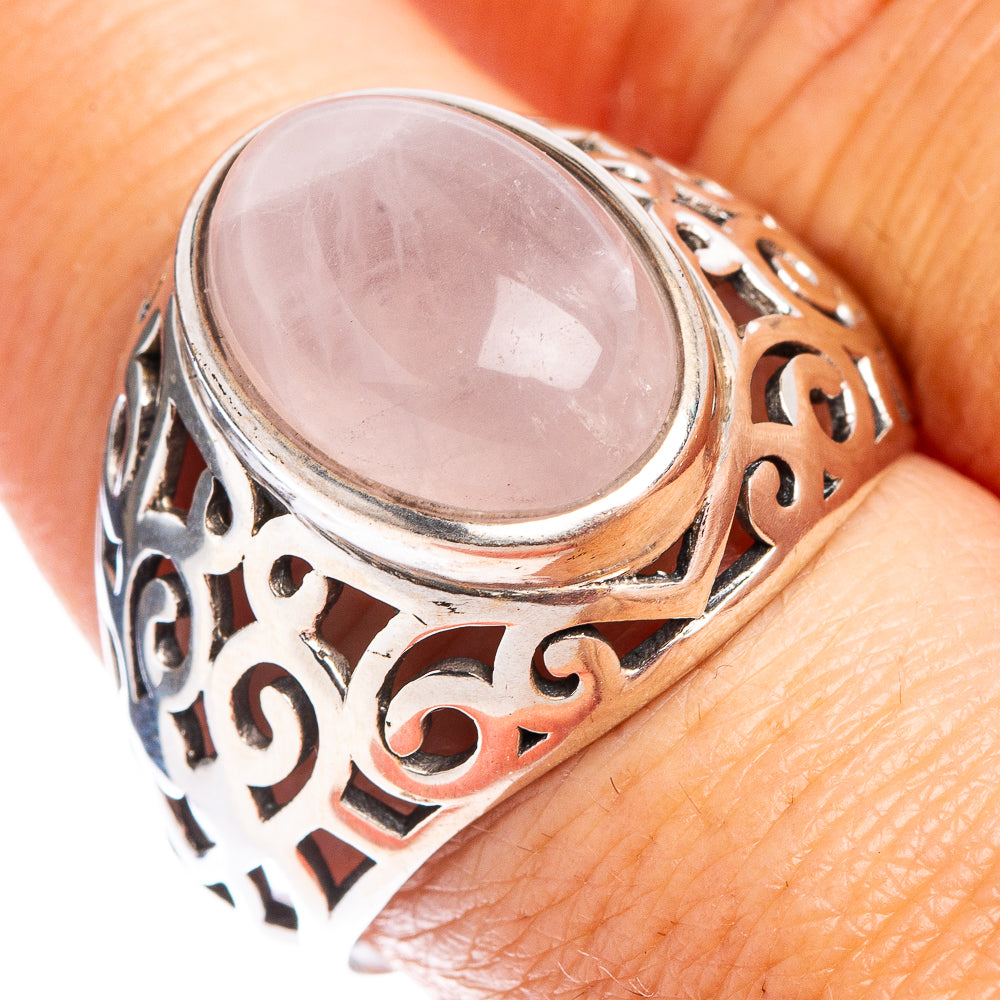 Rose Quartz Ring Size 9.5 (.925 Sterling Silver)