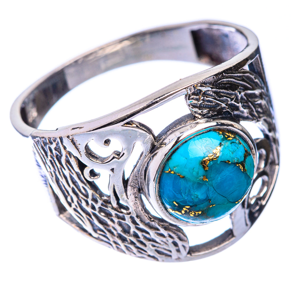 Blue Copper Composite Turquoise Ring Size 11 (925 Sterling Silver) R141324